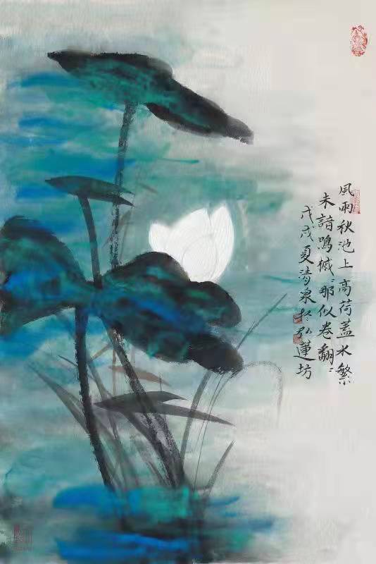 實(shí)力派畫(huà)家林清泉荷花作品欣賞